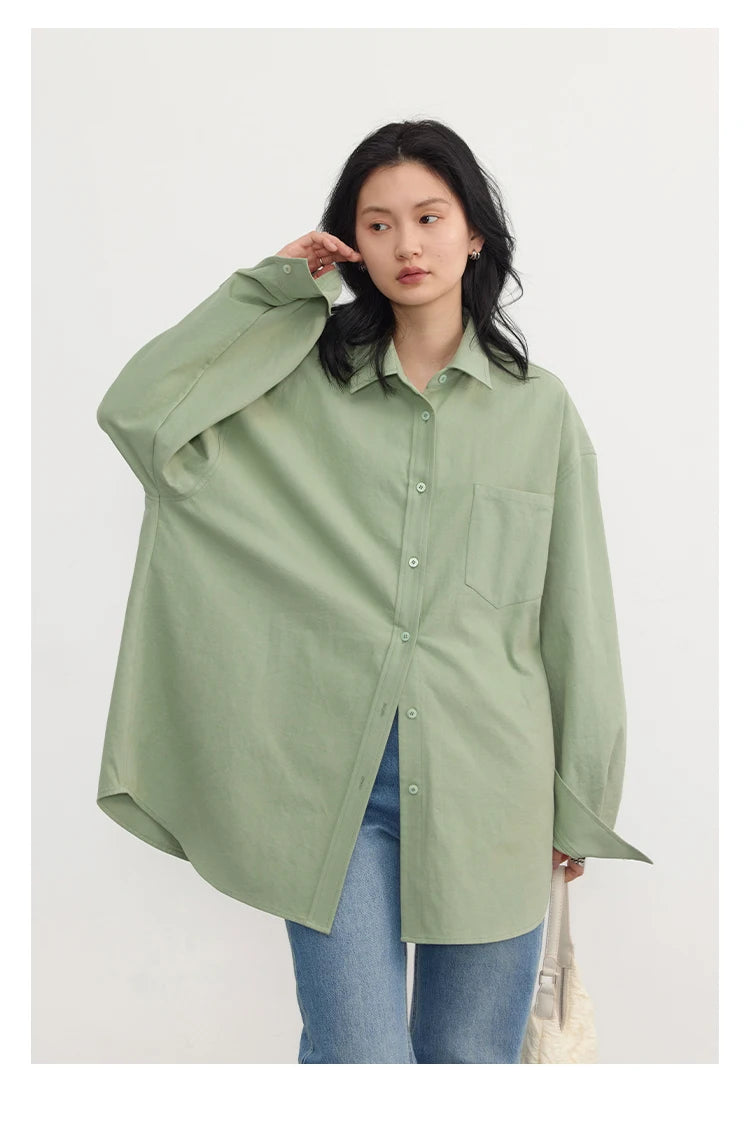 CHIC VEN Korean Women's Long-sleeved Shirt Loose Woman Tops Fashion Woman Blouse Office Lady Coat 2025 Spring Autumn Clothing