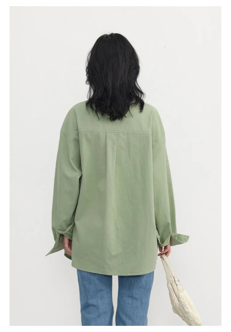 CHIC VEN Korean Women's Long-sleeved Shirt Loose Woman Tops Fashion Woman Blouse Office Lady Coat 2025 Spring Autumn Clothing