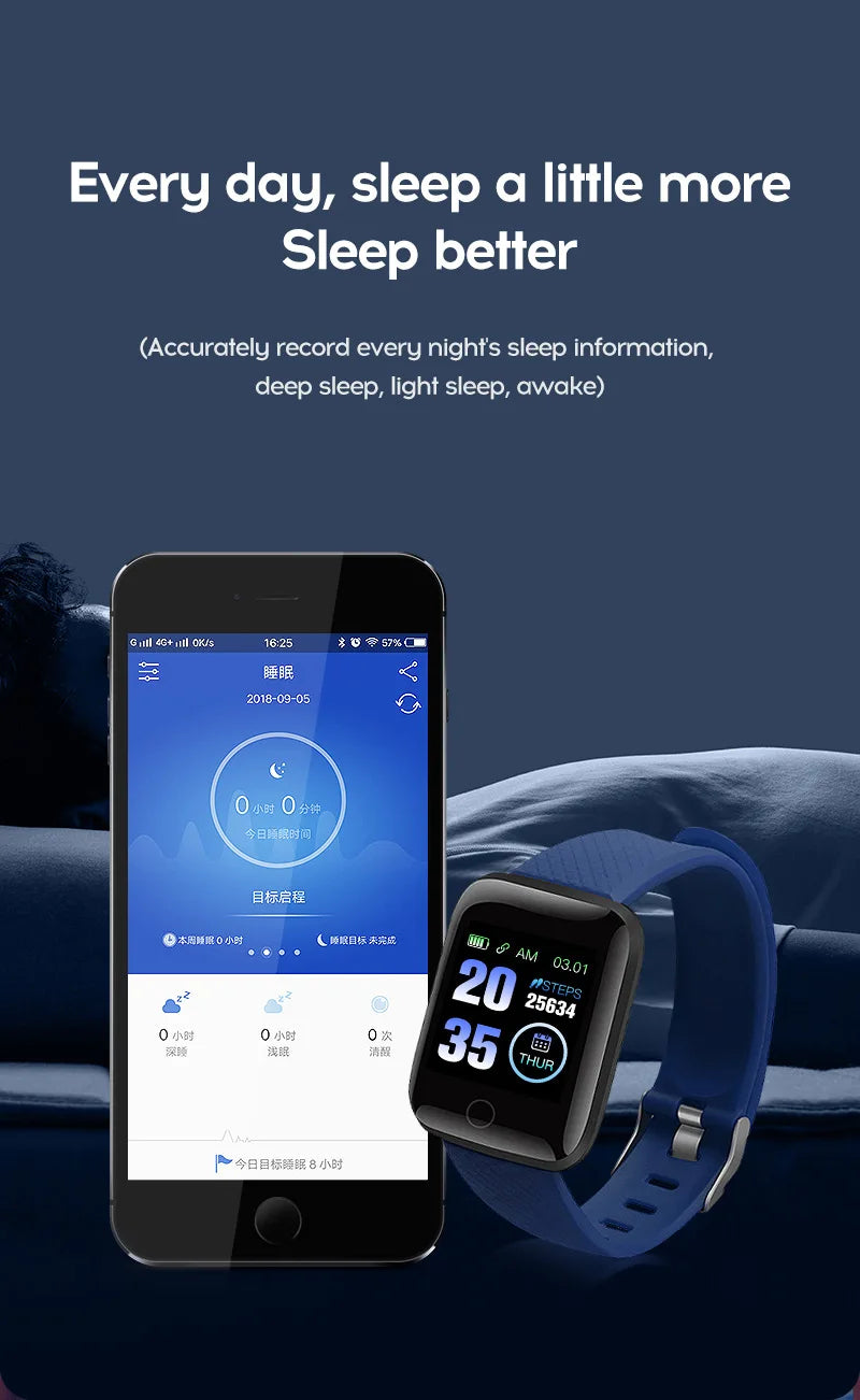 116plus Smart Watch Men and Women Full Touch Screen Sport Fitness Watch Man IP67 Waterproof Bluetooth For Ios Android Smartwatch