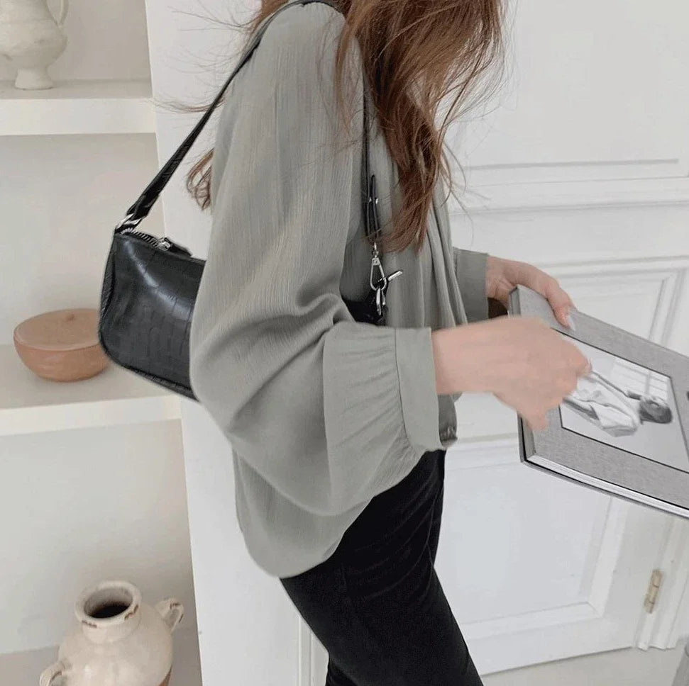 Simple White Shirts & Blouses For Women Crop Japanese Harajuku Fashion Woman Top Offer High Quality Clothing Trend 2025 Novelty