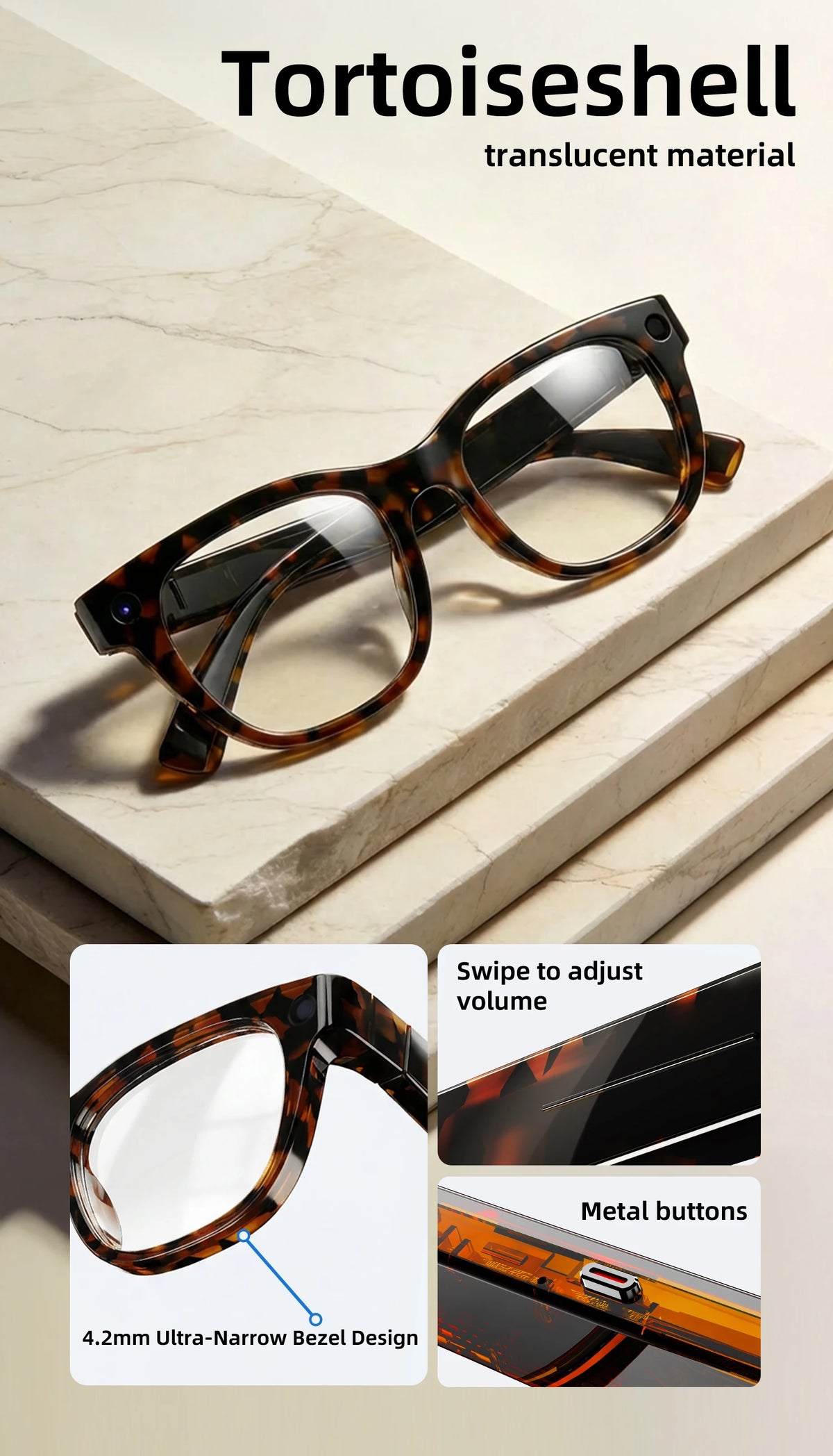 2026New AI Smart Glasses 1300W HD Camera Glasses Photo Recognition Video Record Translation Call Waterproof Sunglasses Men Women
