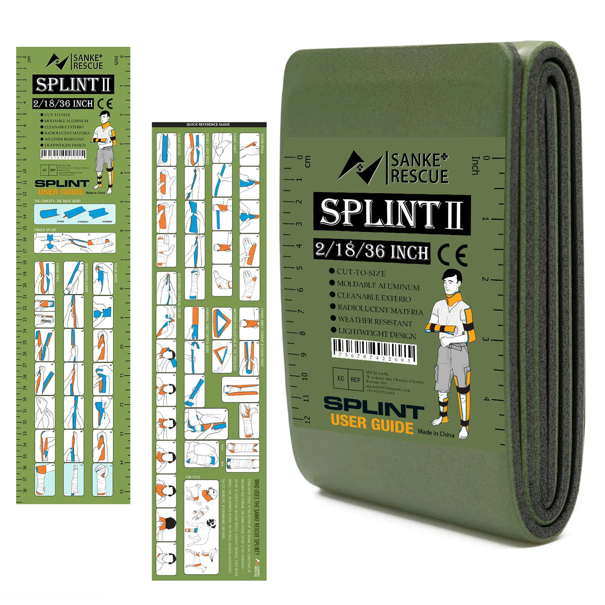 First Aid Splint 36/18'X4.3' SANKE RESCUE Wrist Thumb Support Brace Tendonitis Arthritis Ifak Protector Guard Right Left Hand