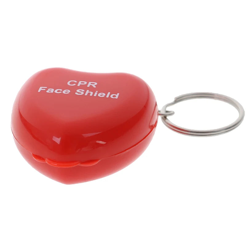 Mini Protect CPR Mask Mouth KeyChain Rescue In Heart Box Face Mask First Aid