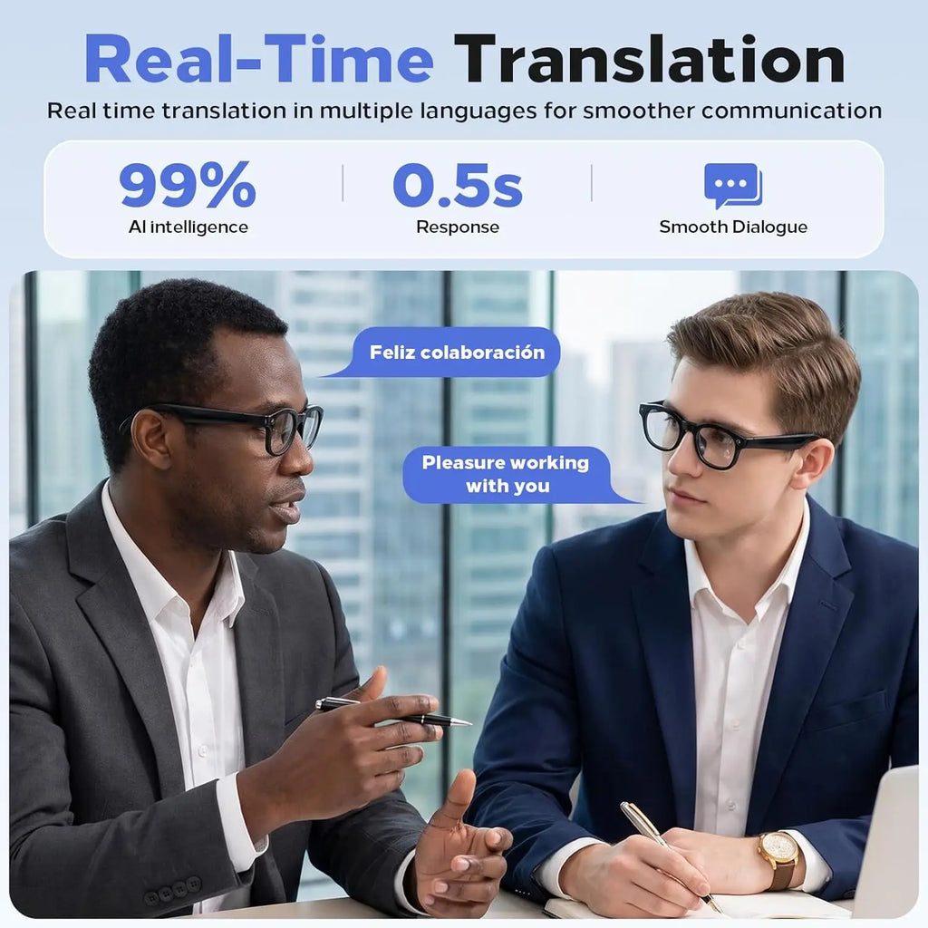 2026New AI Smart Glasses 3Lens 13MP Camera 4K Video Recording 100+ AI Languages Translation Sunglasses Bluetooth Call Music Play