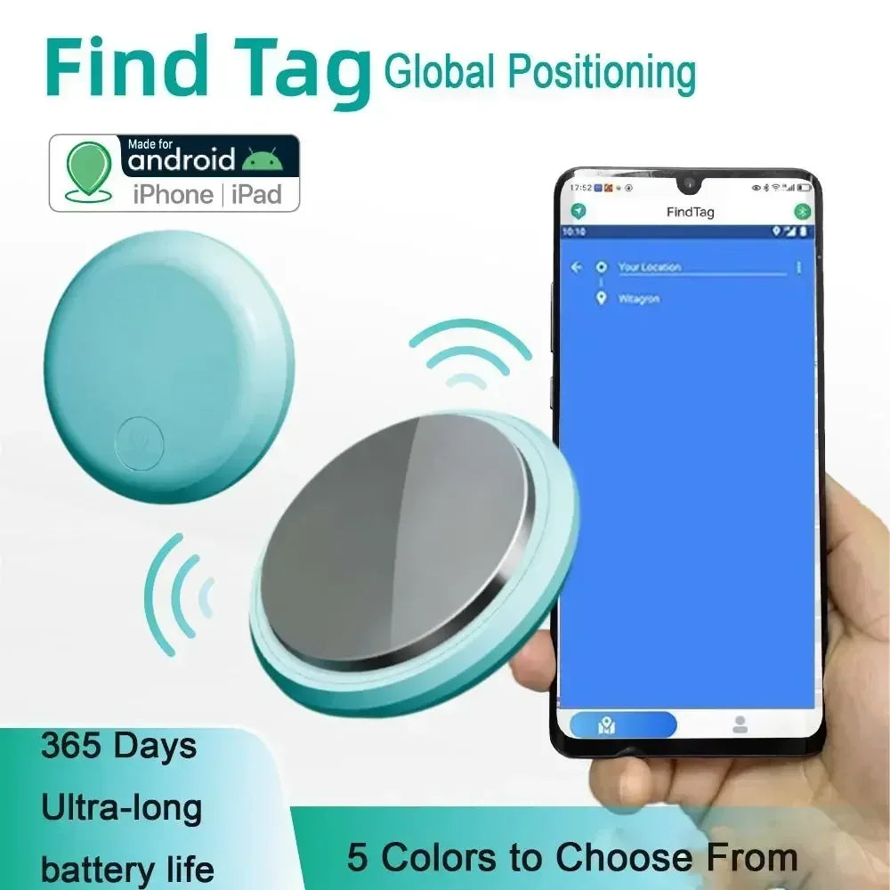 Global Positioning Smart Tag Tracker Ultra-long battery life Portable Mini Locator Key Finder Compatible with Android iOS