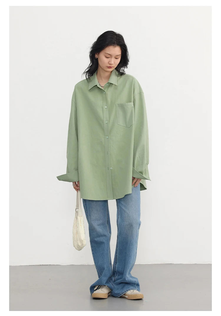 CHIC VEN Korean Women's Long-sleeved Shirt Loose Woman Tops Fashion Woman Blouse Office Lady Coat 2025 Spring Autumn Clothing