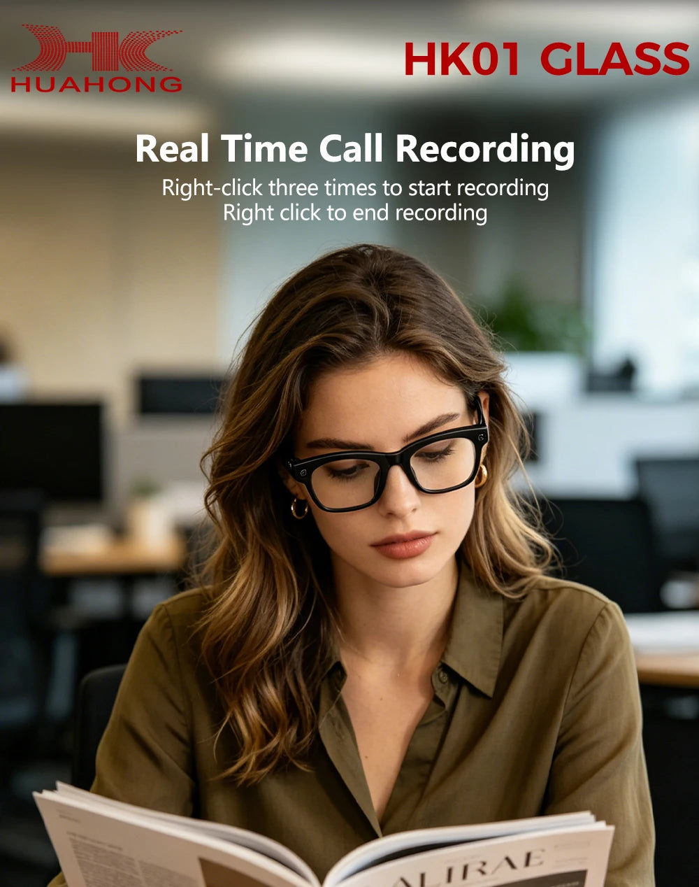 GML5.2 AI New Smart Glasses 1300W Camera Live Streaming Real-Time Translation Meeting Assistant Audio And Video Calls AI Glasses