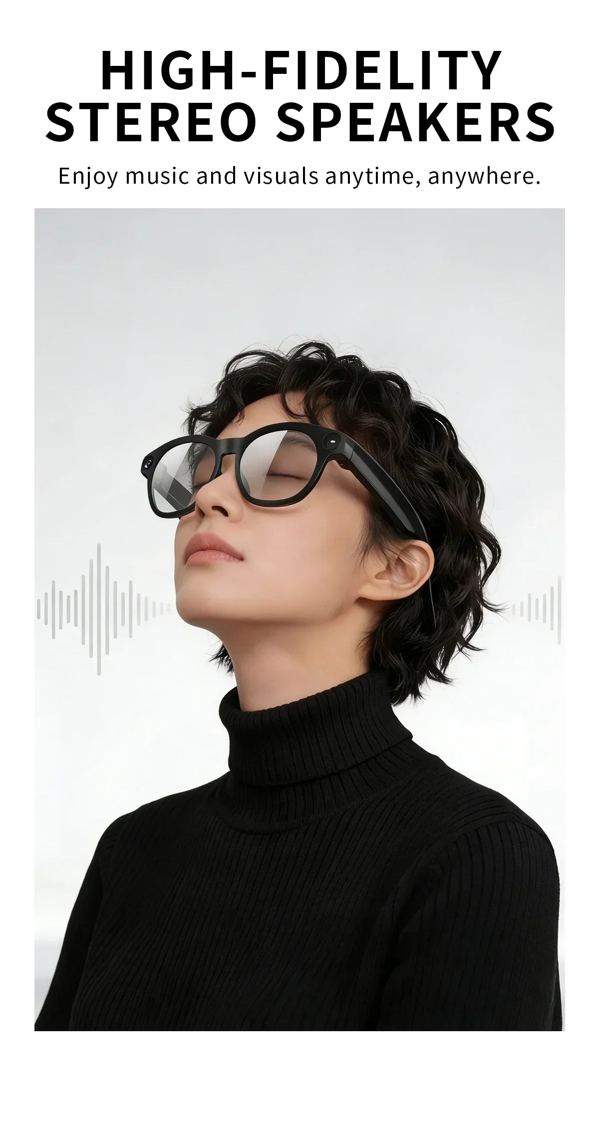 New Fashionable Smart Glasses Intelligent AI Large Model 800W HD Camera 290mAh Battery AI Translation Smart Glasses Men Women