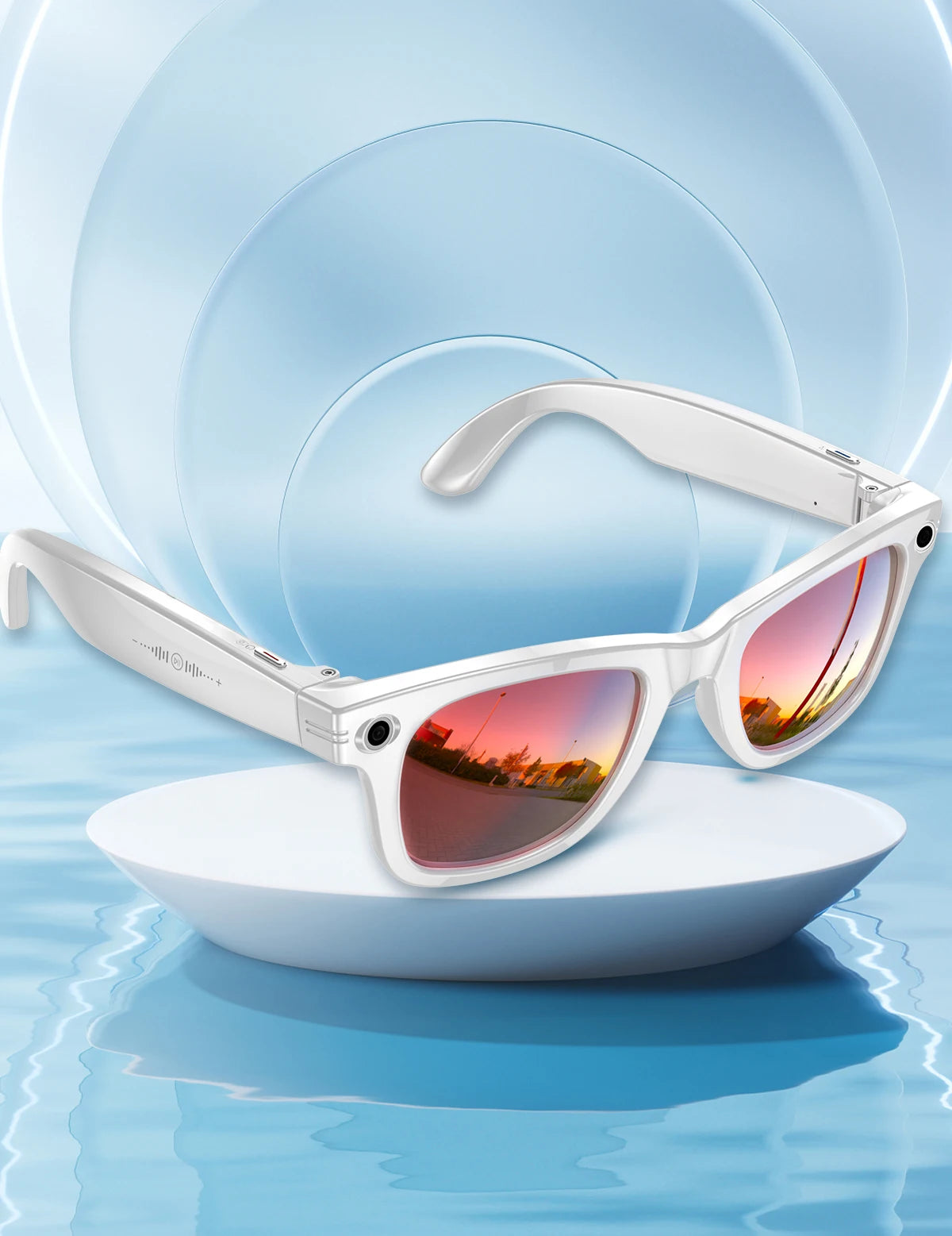 AI 5 Million Pixels Smart Glasses Recording Videos Photo Recognition Answer Translation 290mAh IP66 Waterproof Bluetooth Glasses