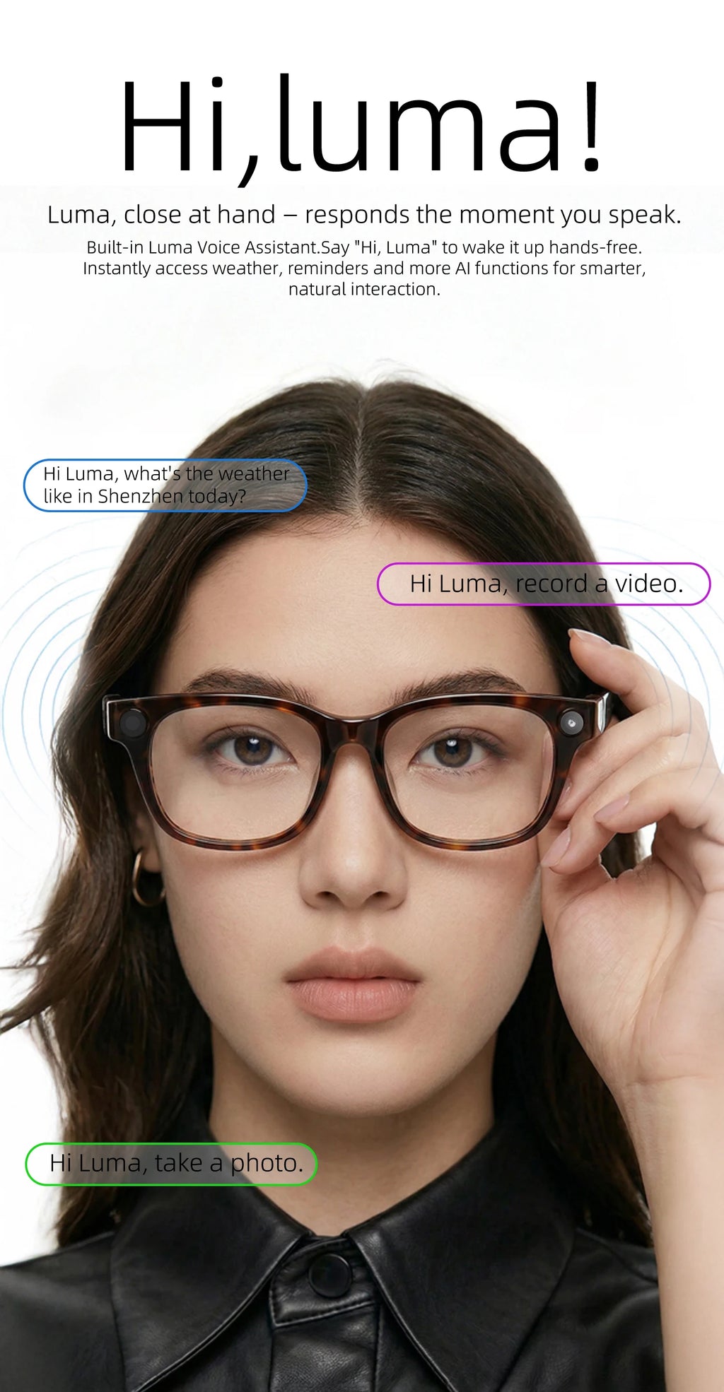 2026New AI Smart Glasses 1300W HD Camera Glasses Photo Recognition Video Record Translation Call Waterproof Sunglasses Men Women