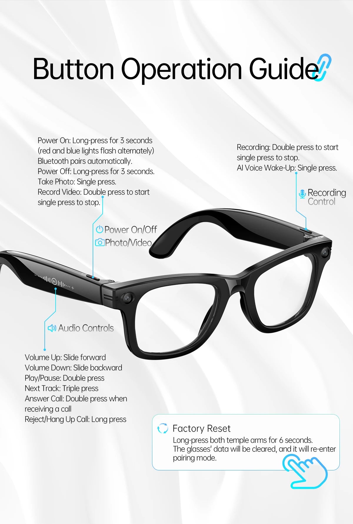 LIGE New AI Smart Glasses 1300W Pixel Camera 4K Video AI Translation Music Player BT Call Waterproof Color Change Sunglasses Men