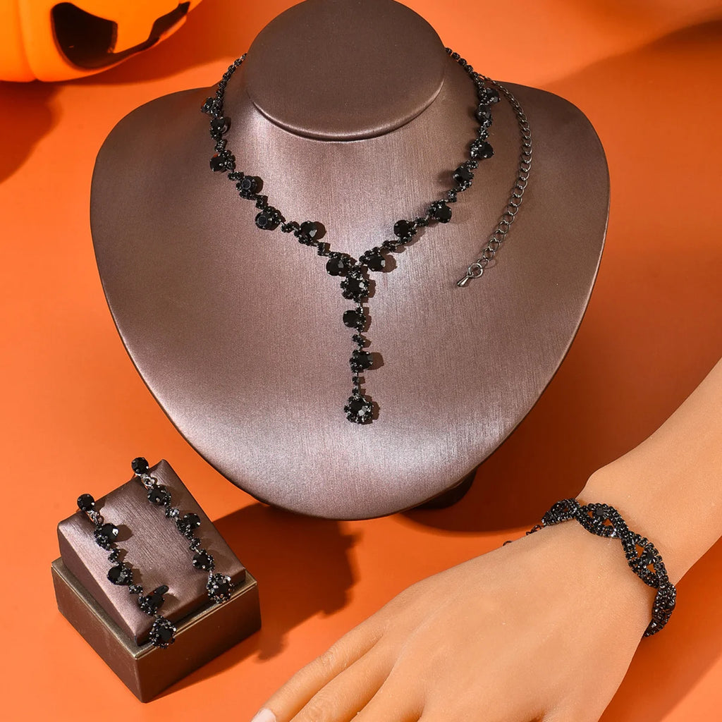 Halloween necklace, earrings and bracelet set - perfect for parties and formal events, highly versatile and stylish.