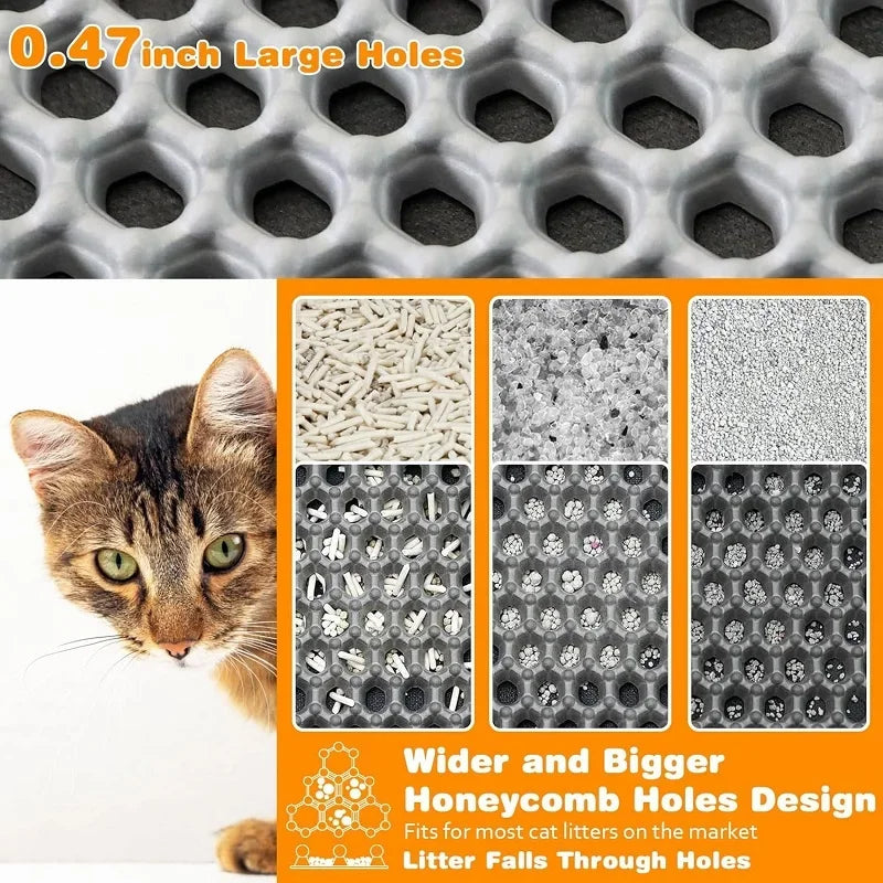 Cat Litter Mat Heavy Duty Waterproof 2 Layer Non Slip Washable Pet Floor Protector Litter Box Sand Stopper Pet Product