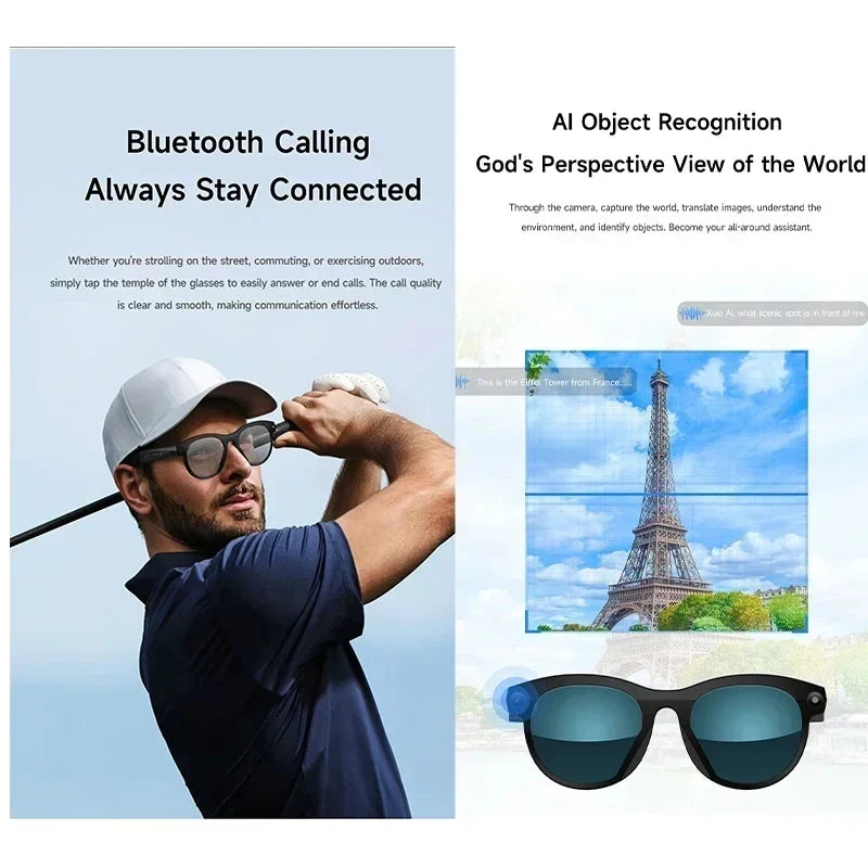 2026 New Smart Glasses  8MP Camera WiFi Bluetooth Touch Control IP65 Waterproof AI Translation Noise Cancelling AI Glasses Women