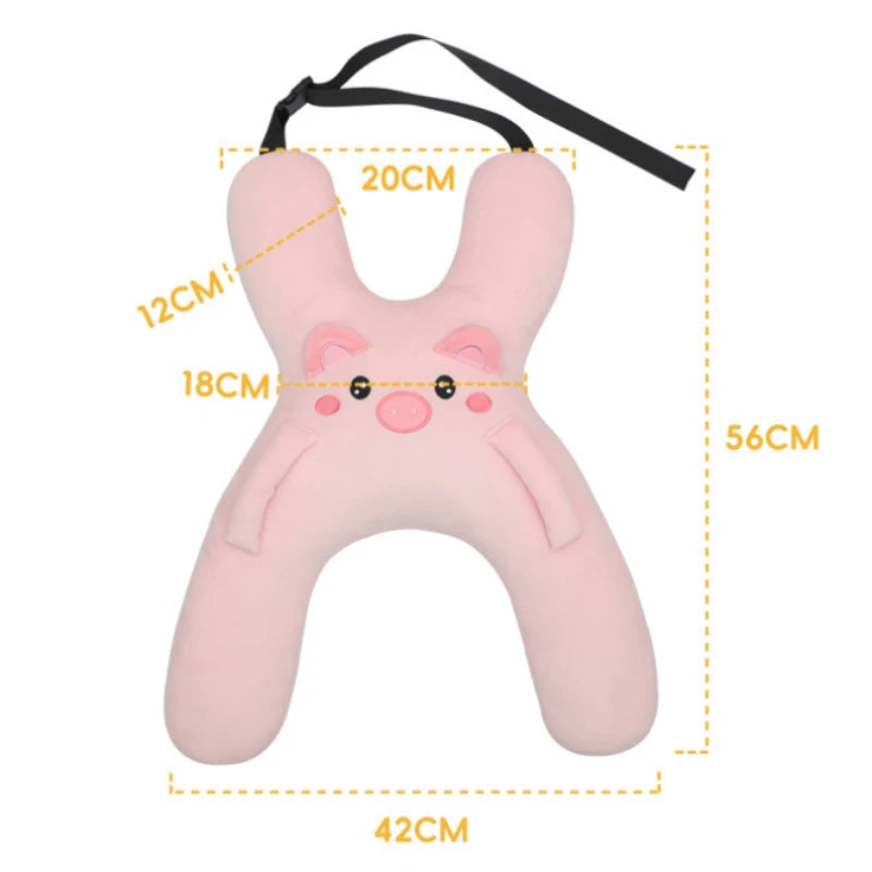Prevent Leaning Head Back Seat Sleeping Comfort During Long Distance Travel Kids Car Neck Pillow with Seat Belt Safety Sleep Aid