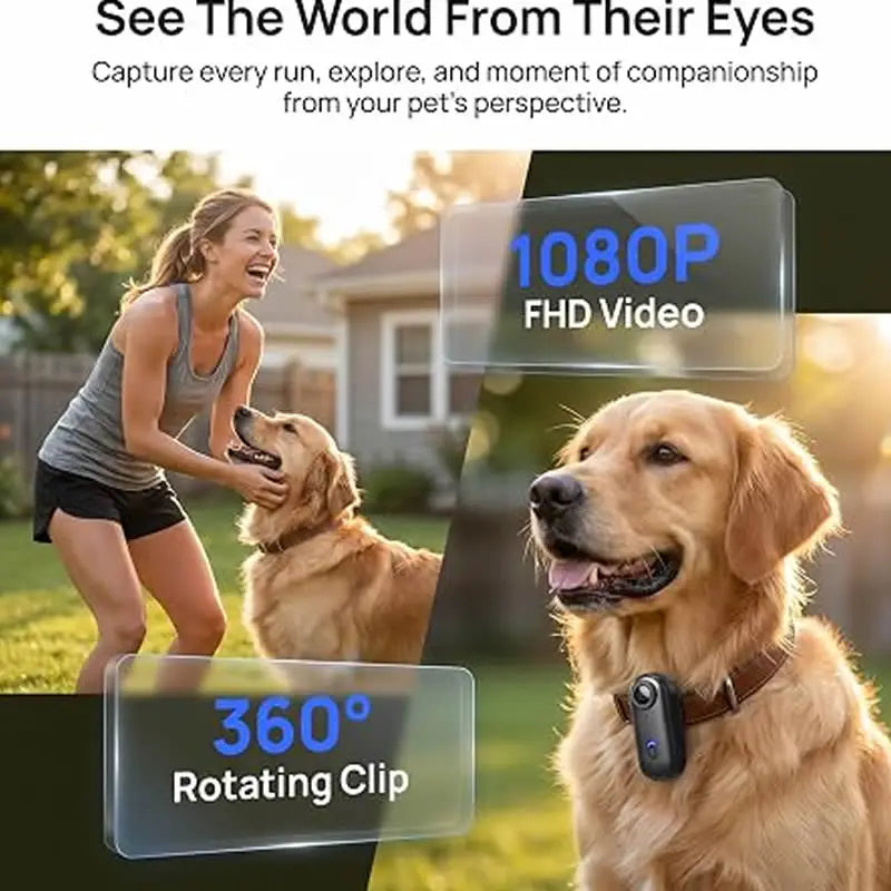 Pet Cameras 1080P HD Dog Cat Pet Camera Wireless Collar Camera With WiFi Needed Video Records for Cats Dogs Birthday Gift