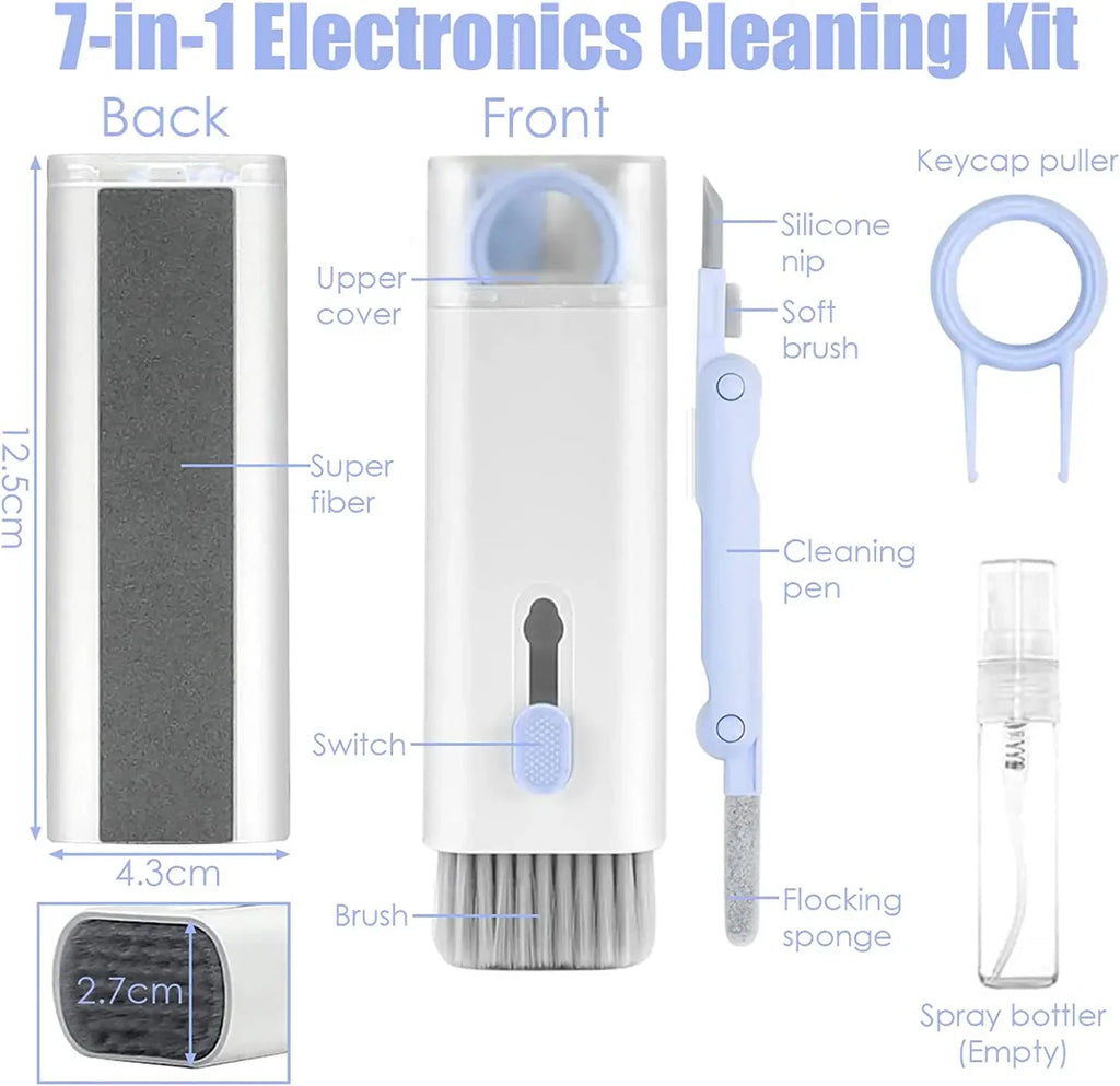 Keyboard Cleaning Brush Kit 7in1 Laptops Cleaner with Keycap Puller Multifunc Keyboard Brush Cleaning Set for Airpods Phone