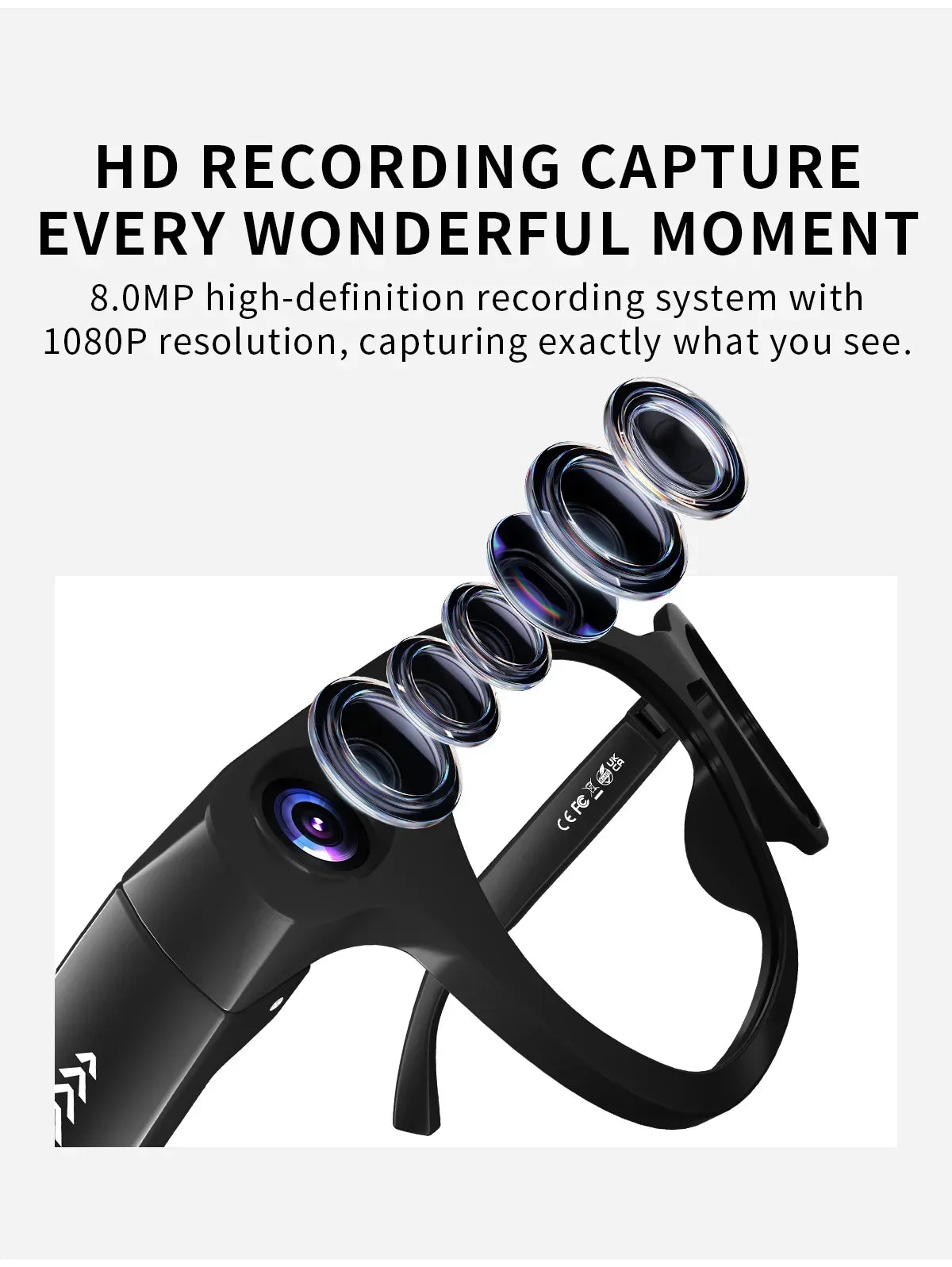 New Fashionable Smart Glasses Intelligent AI Large Model 800W HD Camera 290mAh Battery AI Translation Smart Glasses Men Women