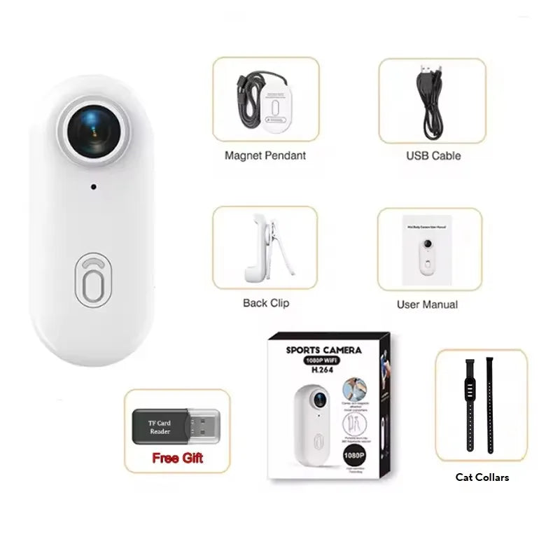 Pet Cameras 1080P HD Dog Cat Pet Camera Wireless Collar Camera With WiFi Needed Video Records for Cats Dogs Birthday Gift