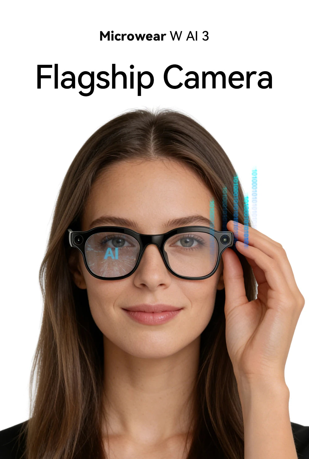 2026New AI Smart Glasses 3Lens 13MP Camera 4K Video Recording 100+ AI Languages Translation Sunglasses Bluetooth Call Music Play