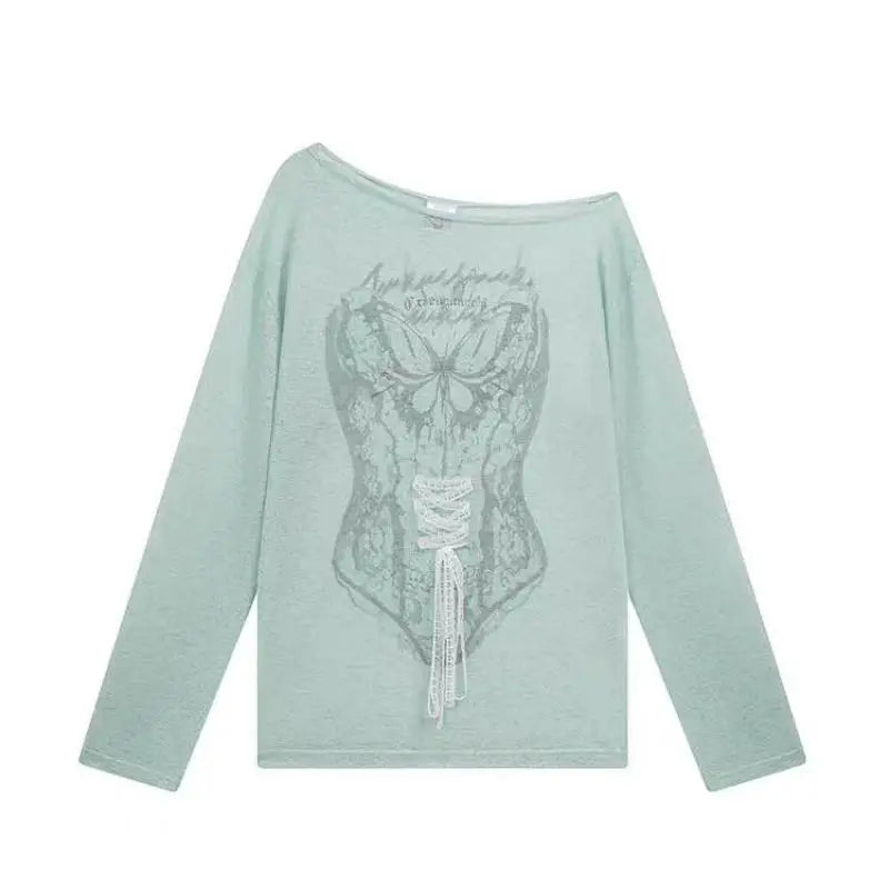 Erwofeina Hotsweet Tank Top Graphic T Shirts 2000s Clothes Y2k Long Sleeve Tees Korean Fashion Woman Clothes Summer Casual Top