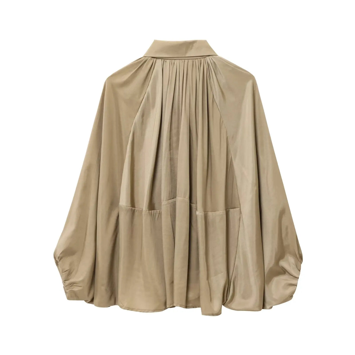 HH 2025 Fashion Woman Casual Zipper Design Solid Coat Spring Women Lapel Bat Sleeve Pleated Design Loose Jacket Top Mujer