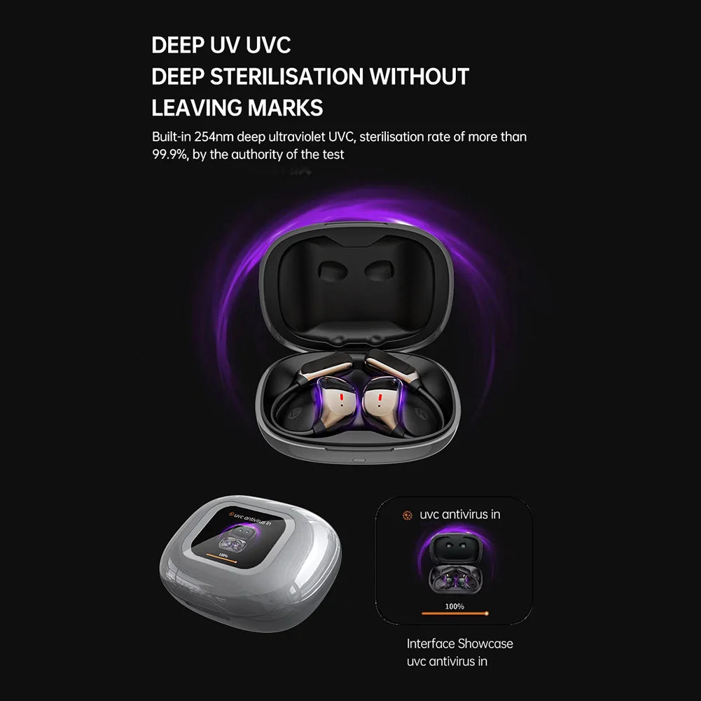 NEW Real Time AI Translation Earphones 144 Languages Translator Earbuds Wireless Bluetooth Headphones Ear Hook Smart Translator