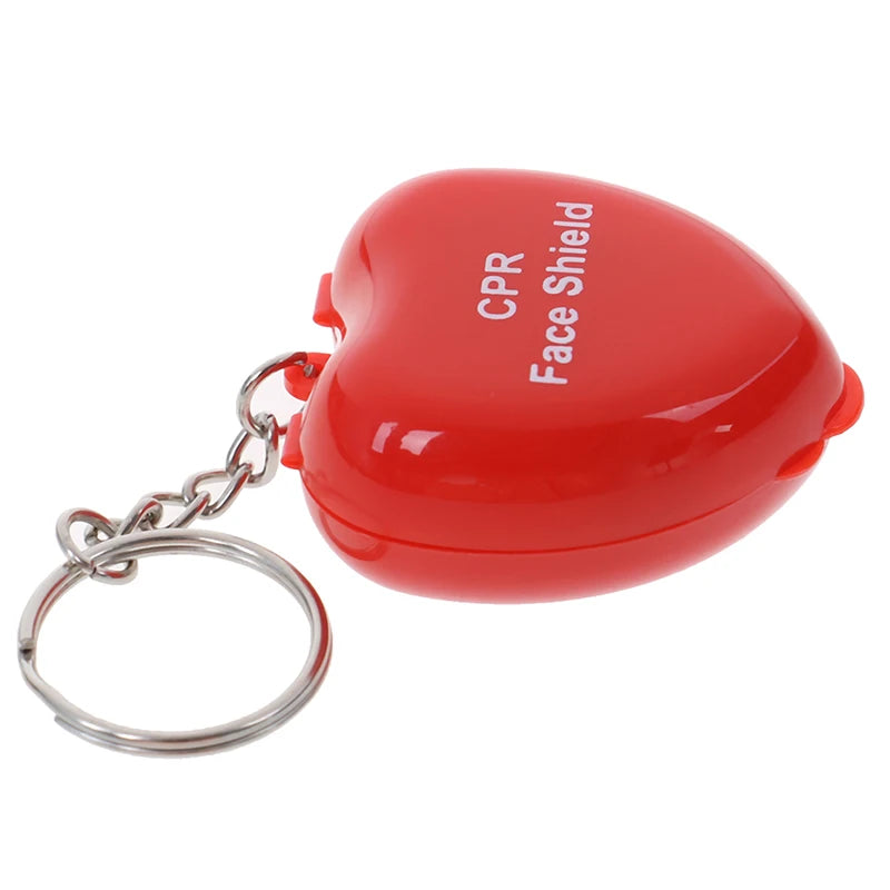 Mini Protect CPR Mask Mouth KeyChain Rescue In Heart Box Face Mask First Aid