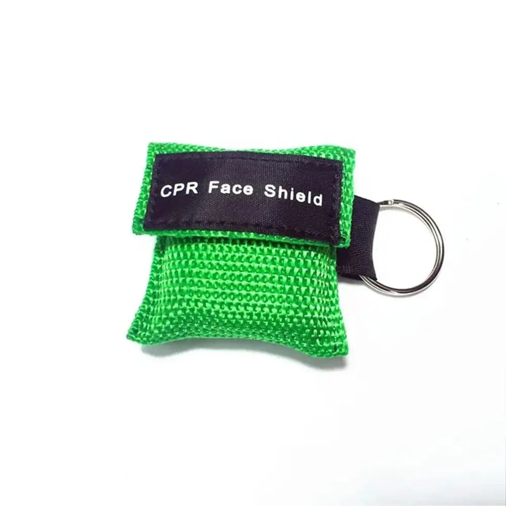 Disposable CPR Mask One-way Valve Professional Emergency Face Shield Mouth Breath Keychain Ring Resuscitator Mask Travel Pocket