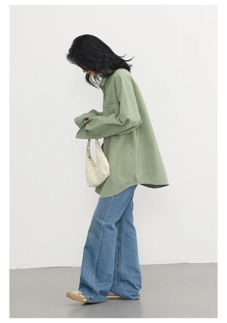 CHIC VEN Korean Women's Long-sleeved Shirt Loose Woman Tops Fashion Woman Blouse Office Lady Coat 2025 Spring Autumn Clothing