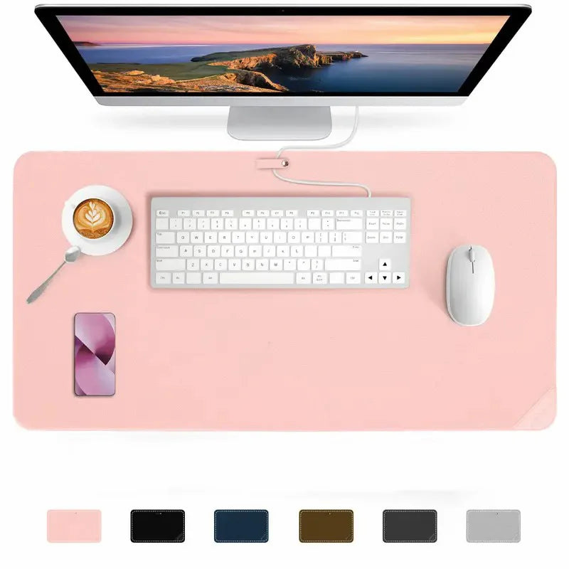 Leather Desk Mat Computer Mat for Desk Large Mouse Pad and Keyboard Mat Desk Protector for Office