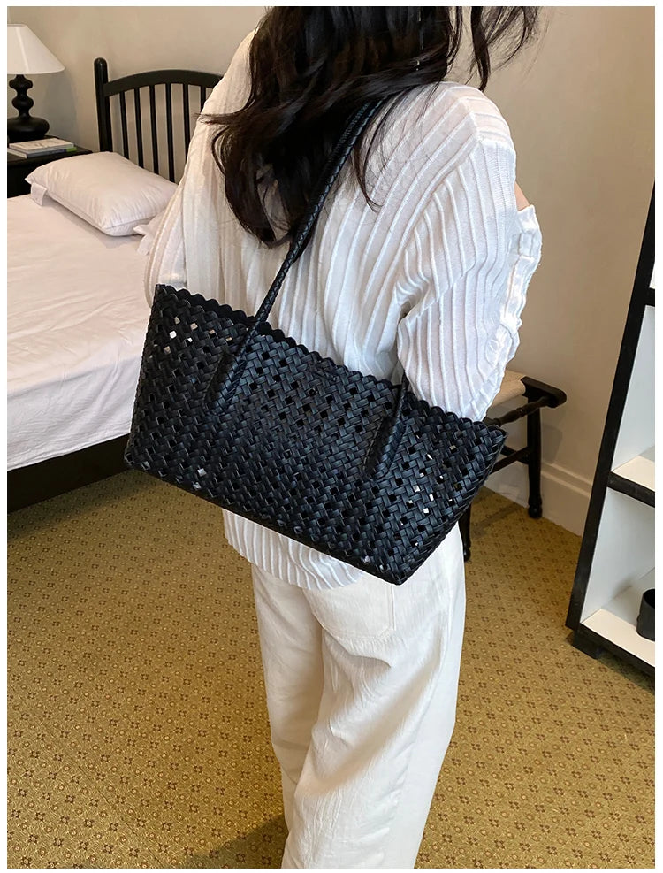 Fashion Woman Shoulder Bags for Women 2026 Brand Luxury Designer Bag Female Totes Purses Ladies Woven Shoulder Handbag Summer