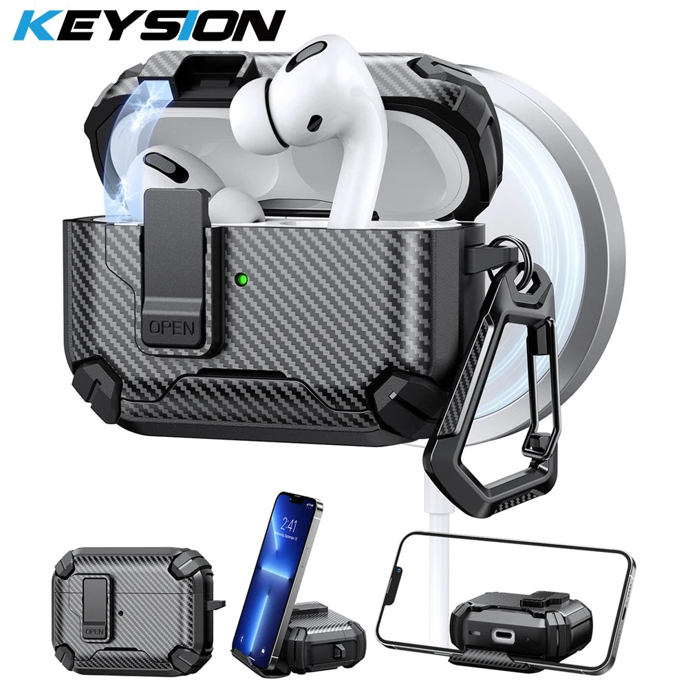 Funda protectora magnetica con soporte para AirPods