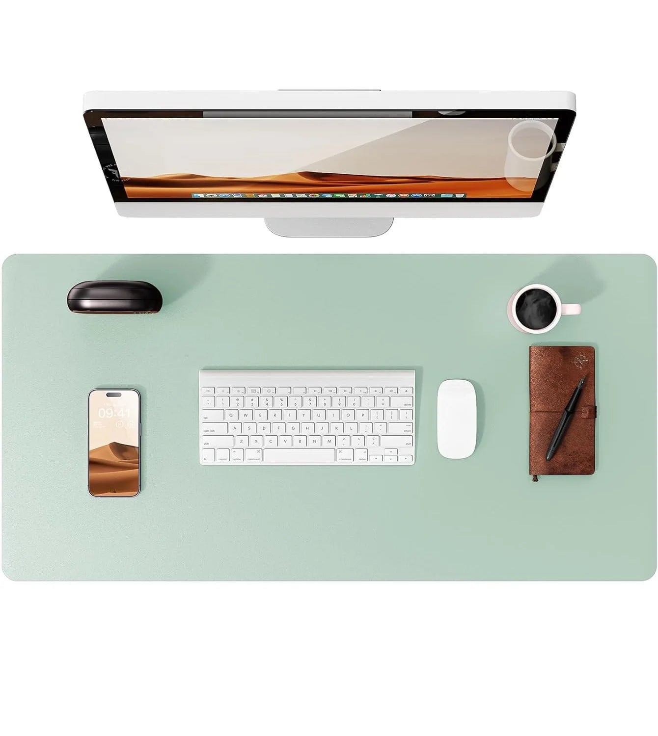 Leather Desk Mat | Computer Mat for Desk| Large Mouse Pad and Keyboard Mat | Desk Protector for Office