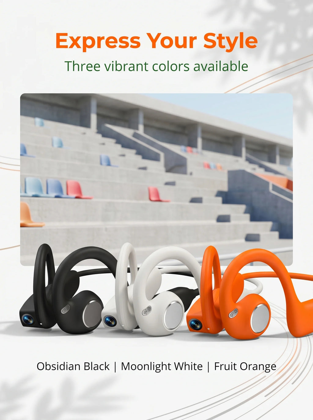 AI Camera Headphones 8MP HD Recording Smart AI Translation Ear Hanging Air Conduction Earphones Bluetooth Outdoor Cycling Record
