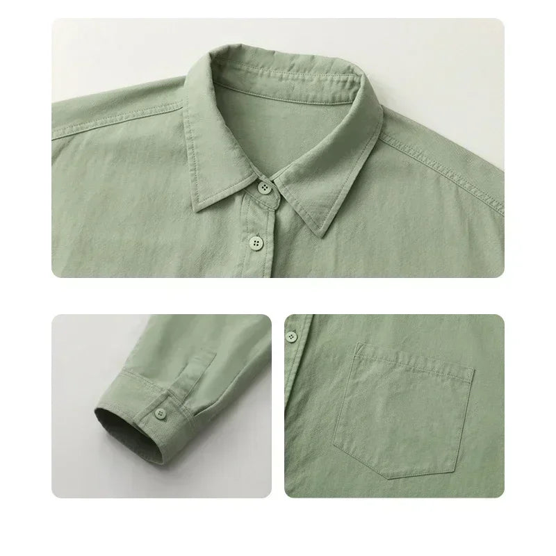 CHIC VEN Korean Women's Long-sleeved Shirt Loose Woman Tops Fashion Woman Blouse Office Lady Coat 2025 Spring Autumn Clothing