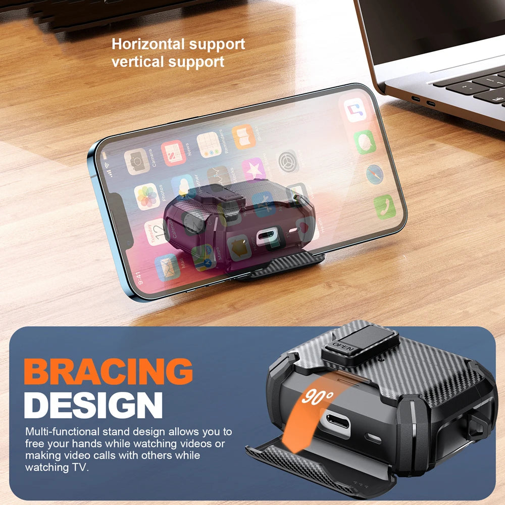 Funda protectora magnetica con soporte para AirPods