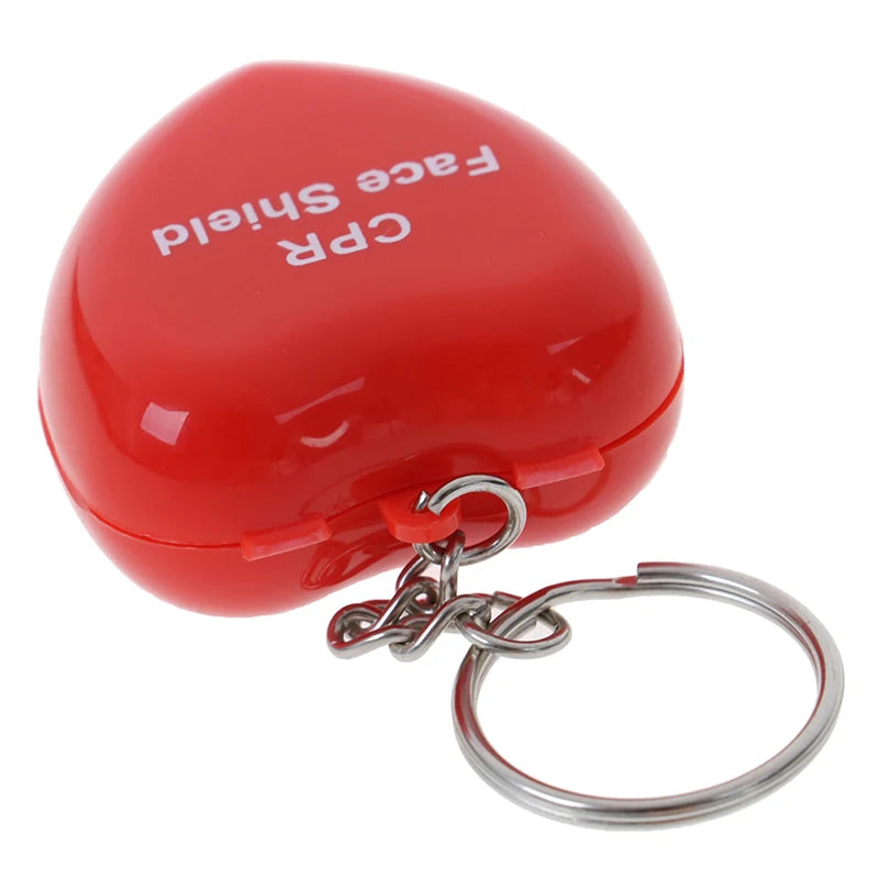 Mini Protect CPR Mask Mouth KeyChain Rescue In Heart Box Face Mask First Aid
