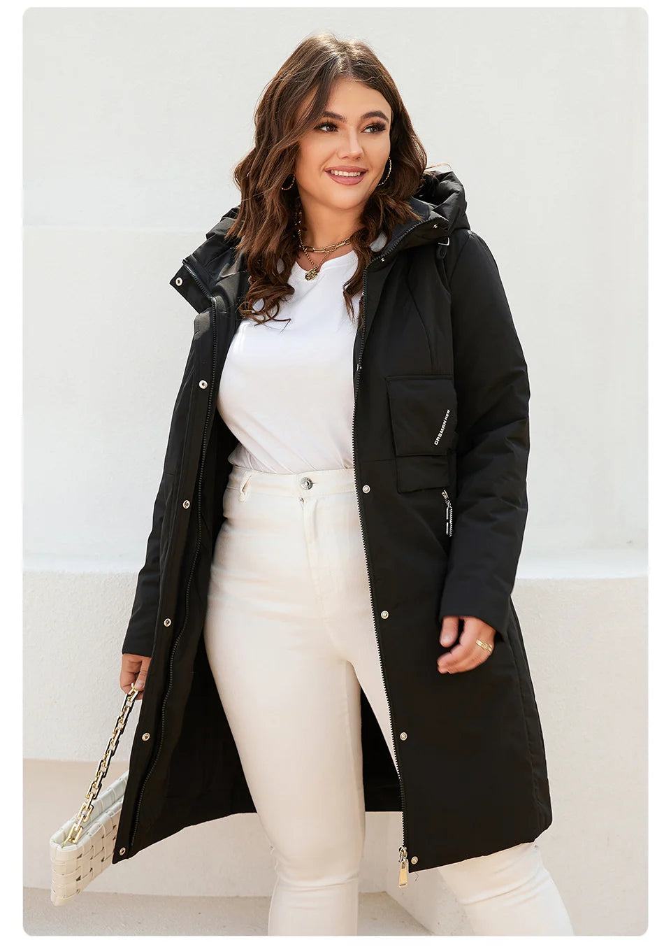 GASMAN women's jacket spring 2022 long Fashion Woman coat hooded waistline casual Outwear Brand High-Quality lady parkas 8293