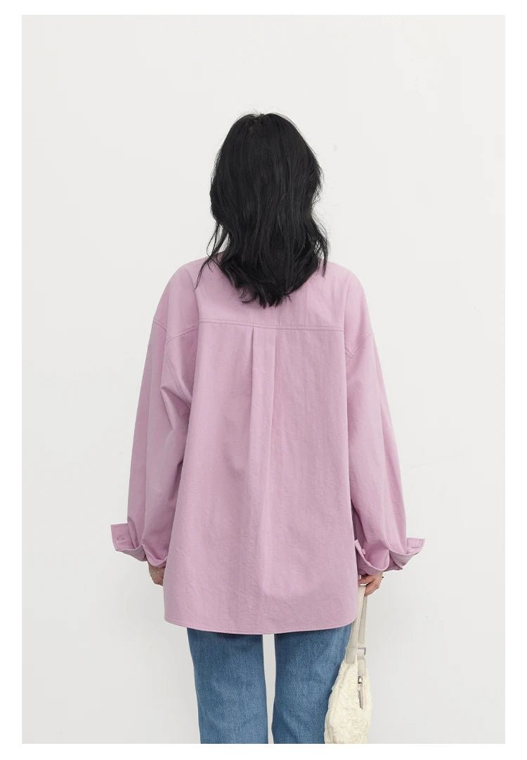 CHIC VEN Korean Women's Long-sleeved Shirt Loose Woman Tops Fashion Woman Blouse Office Lady Coat 2025 Spring Autumn Clothing