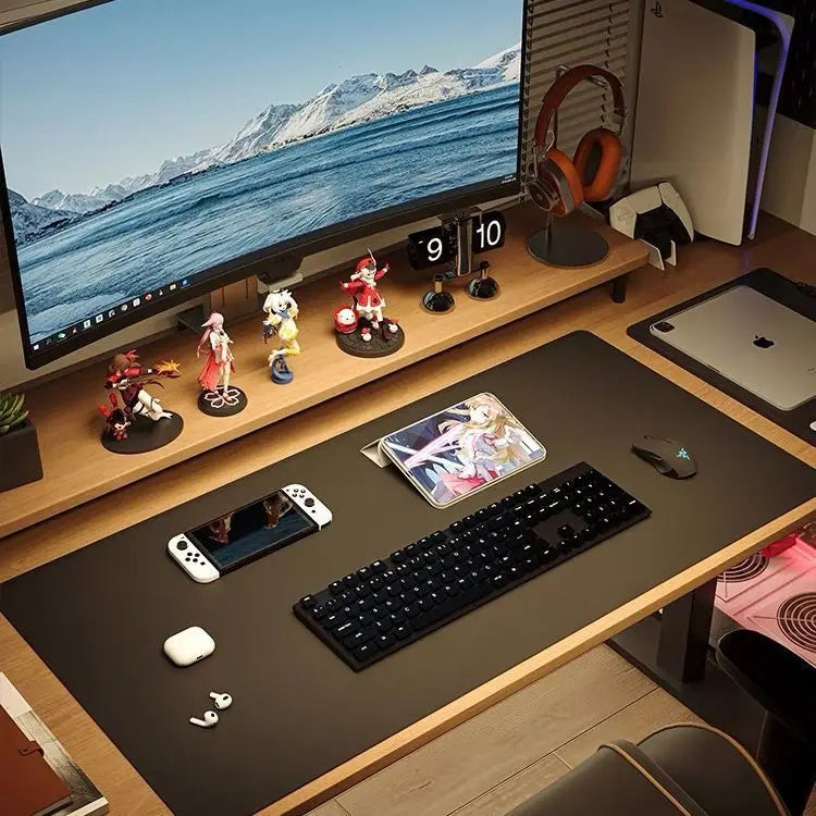 Leather Desk Mat Computer Mat for Desk Large Mouse Pad and Keyboard Mat Desk Protector for Office