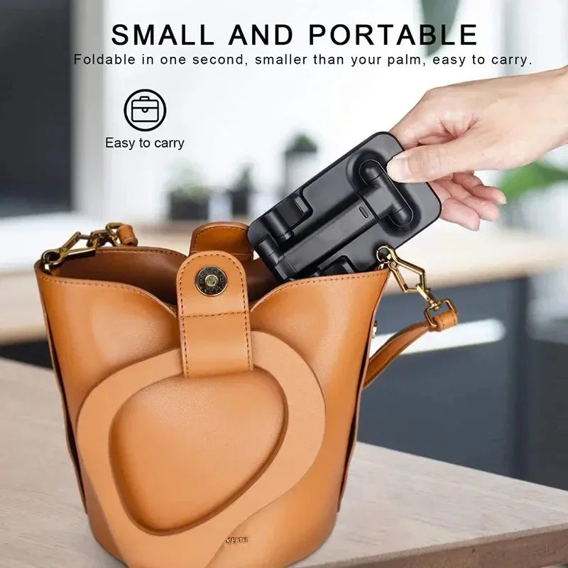 Cell Phone Stand, Adjustable Angle Height Phone Stand for Desk, Fully Foldable/Portable Phone Holder, Compatible for iPhone