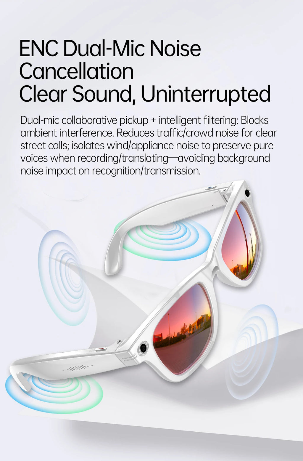 LIGE New AI Smart Glasses 1300W Pixel Camera 4K Video AI Translation Music Player BT Call Waterproof Color Change Sunglasses Men