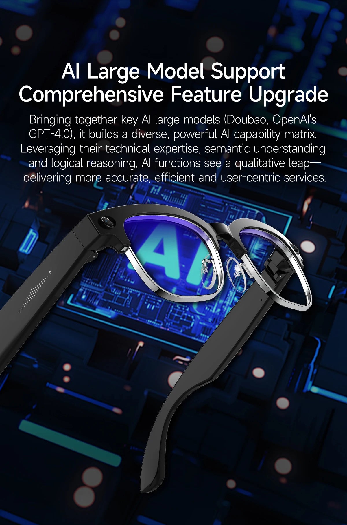2026 Smart AI Glasses 4K HD 800W Camera 32GB Memory 140+ Translation ChatGPT Music Play Photos &Video Shoot Sunglasses Men Women