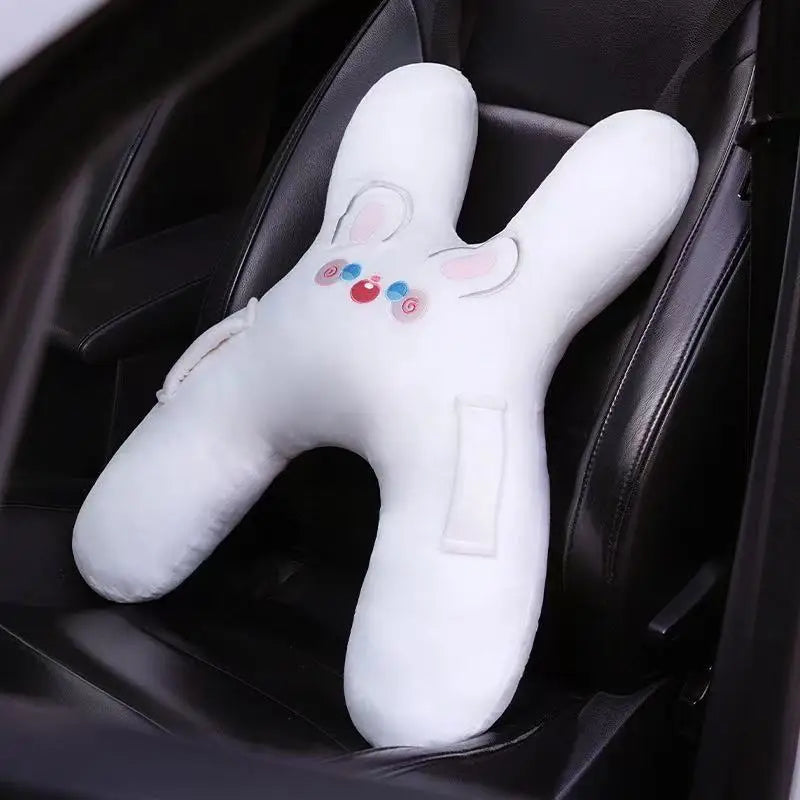 Prevent Leaning Head Back Seat Sleeping Comfort During Long Distance Travel Kids Car Neck Pillow with Seat Belt Safety Sleep Aid