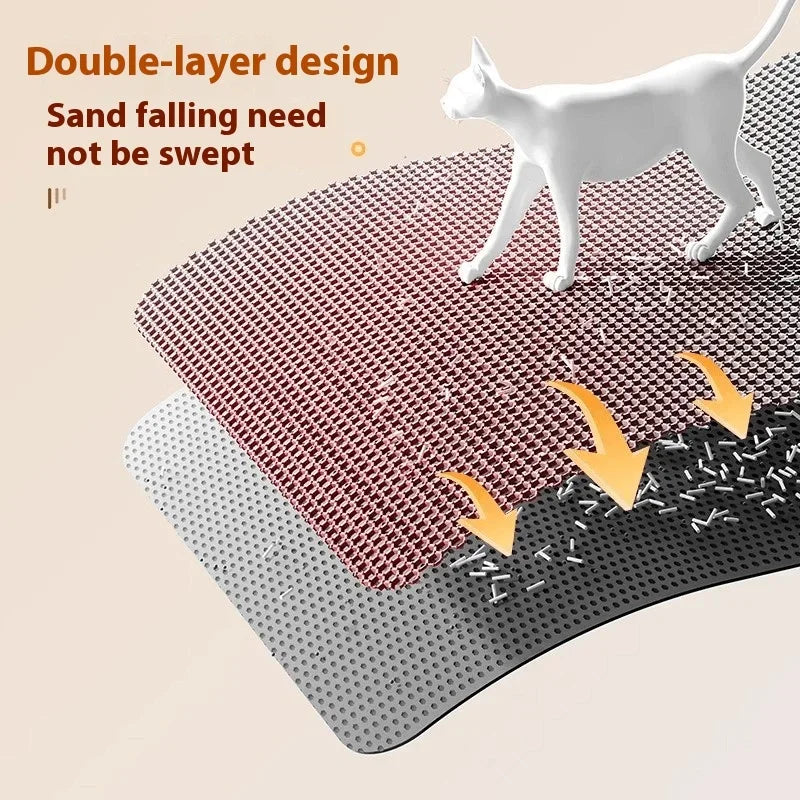 Cat Litter Mat Heavy Duty Waterproof 2 Layer Non Slip Washable Pet Floor Protector Litter Box Sand Stopper Pet Product