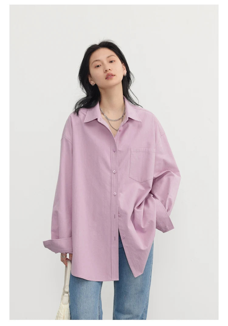 CHIC VEN Korean Women's Long-sleeved Shirt Loose Woman Tops Fashion Woman Blouse Office Lady Coat 2025 Spring Autumn Clothing