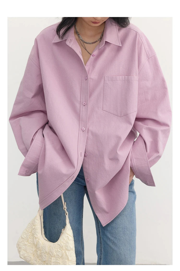 CHIC VEN Korean Women's Long-sleeved Shirt Loose Woman Tops Fashion Woman Blouse Office Lady Coat 2025 Spring Autumn Clothing