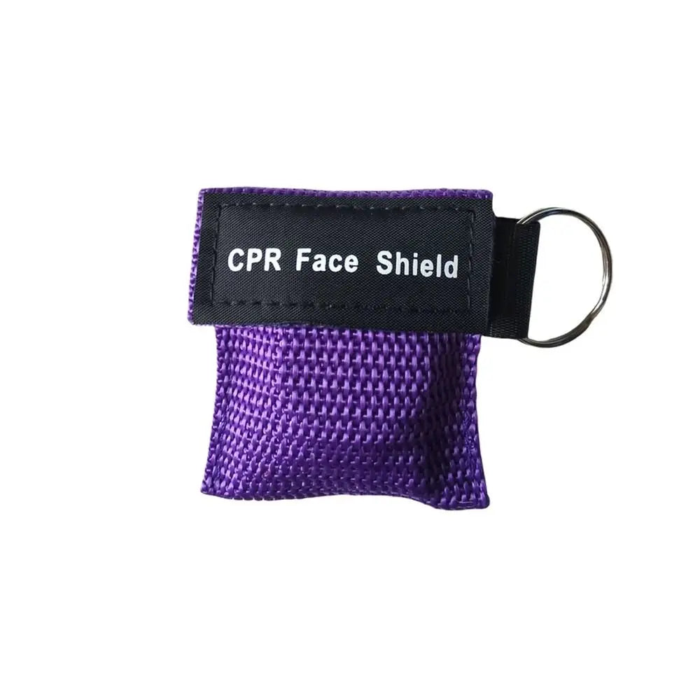 Disposable CPR Mask One-way Valve Professional Emergency Face Shield Mouth Breath Keychain Ring Resuscitator Mask Travel Pocket