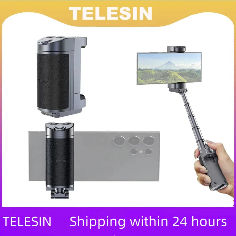 TELESIN Phone Camera Multifunction Selfie Handle Bluetooth Phone Stand Selfie Extendable Selfie Stick Detachable Remote Shutter
